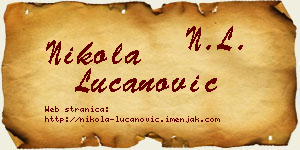 Nikola Lučanović vizit kartica
